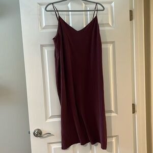 100% silk burgundy Madewell dress